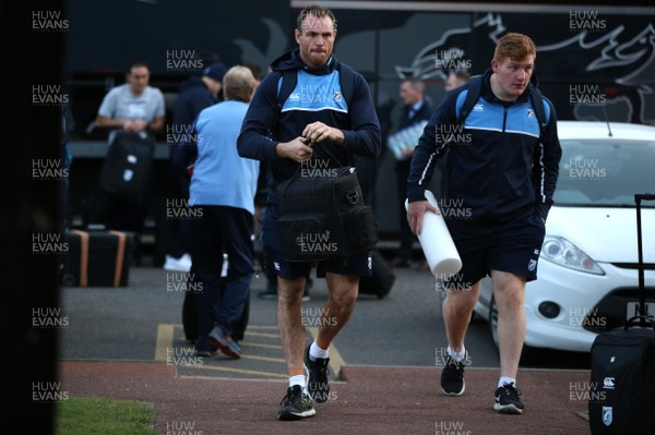 111117 - Newcastle Falcons v Cardiff Blues - Anglo-Welsh Cup - The Cardiff Blues players arrive at the stadium