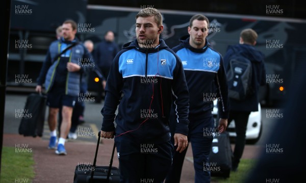 111117 - Newcastle Falcons v Cardiff Blues - Anglo-Welsh Cup - The Cardiff Blues players arrive at the stadium