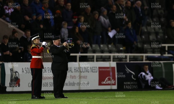 111117 - Newcastle Falcons v Cardiff Blues - Anglo-Welsh Cup - A two minute silence to mark Remembrance Day