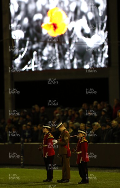 111117 - Newcastle Falcons v Cardiff Blues - Anglo-Welsh Cup - A two minute silence to mark Remembrance Day