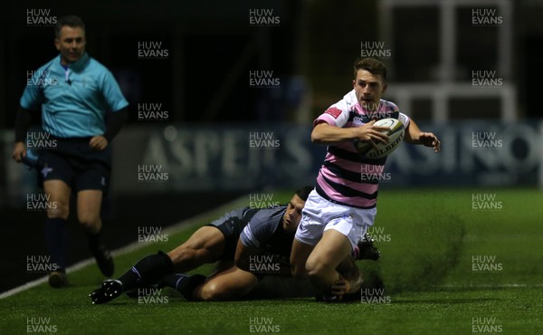 111117 - Newcastle Falcons v Cardiff Blues - Anglo-Welsh Cup - Josh Matavesi of Newcastle Falcons and Jack Roberts of Cardiff Blues