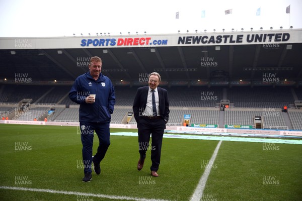 190119 - Newcastle United v Cardiff City - Premier League - The Cardiff City manager Neil Warnock checks out the St James' Park pitch