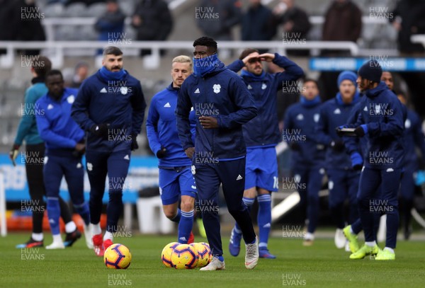 190119 - Newcastle United v Cardiff City - Premier League - The Cardiff City players warm up before kick off