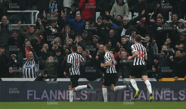 190119 - Newcastle United v Cardiff City - Premier League - Fabian Schar of Newcastle United celebrates after scoring his second goal of the match, putting his team 2-0 up