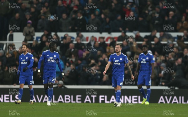 190119 - Newcastle United v Cardiff City - Premier League - Cardiff City players after Fabian Schar of Newcastle United scores his second goal of the match