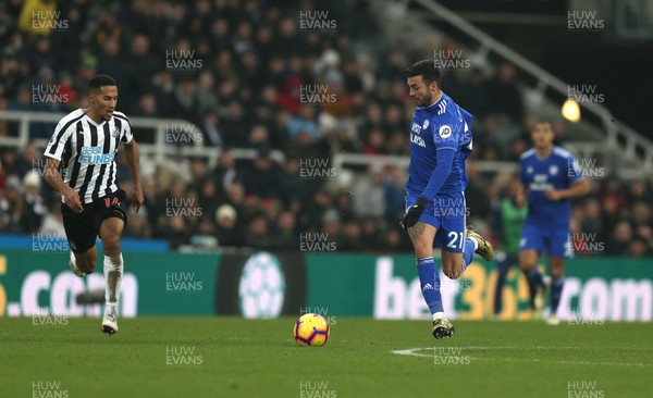 190119 - Newcastle United v Cardiff City - Premier League - Isaac Hayden of Newcastle United and Victor Camarasa of Cardiff City