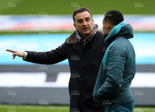 130118 - Newcastle United v Swansea City - Premier League -  Swansea City manager Carlos Carvalhal (l) prior to kick off