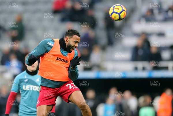 130118 - Newcastle United v Swansea City - Premier League -  Kyle Bartley of Swansea City prior to kick off