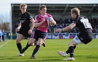 11.04.10 - Newcastle Falcons v Cardiff Blues - Amlin Challenge Cup Quarter Final - Ben Blair of Cardiff Blues is tackled by Alex Tait of Newcastle Falcons. 