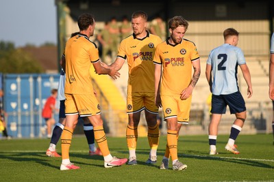 080726 - Newport City v Newport County - Pre Season Friendly - Cole Jarvis of Newport County celebrates scoring a goal with Lewis Jamieson of Newport County who assisted him