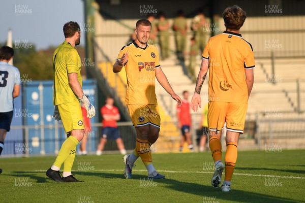 080726 - Newport City v Newport County - Pre Season Friendly - Cole Jarvis of Newport County celebrates scoring a goal with Lewis Jamieson of Newport County who assisted him