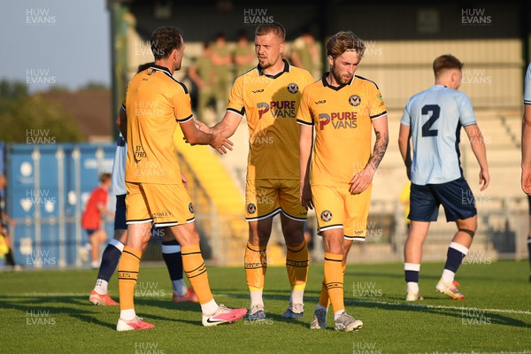 080726 - Newport City v Newport County - Pre Season Friendly - Cole Jarvis of Newport County celebrates scoring a goal with Lewis Jamieson of Newport County who assisted him
