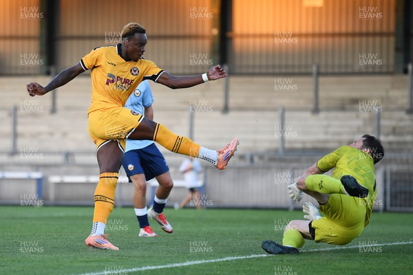 080726 - Newport City v Newport County - Pre Season Friendly - Shaquille Gwengwe of Newport County scores his third goal of the game