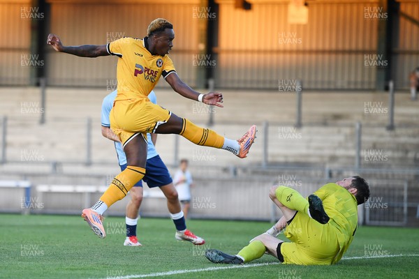 080726 - Newport City v Newport County - Pre Season Friendly - Shaquille Gwengwe of Newport County scores his third goal of the game