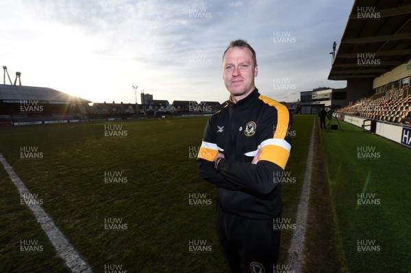 130219 - Newport County AFC Media Day - Newport County manager Michael Flynn at Rodney Parade ahead of his teams match against Manchester City on Saturday
