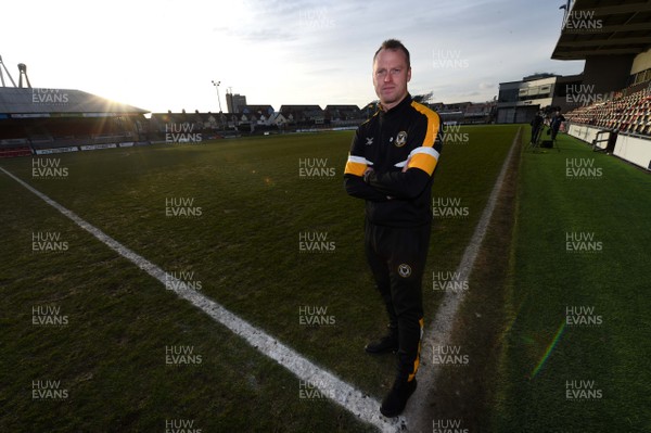 130219 - Newport County AFC Media Day - Newport County manager Michael Flynn at Rodney Parade ahead of his teams match against Manchester City on Saturday