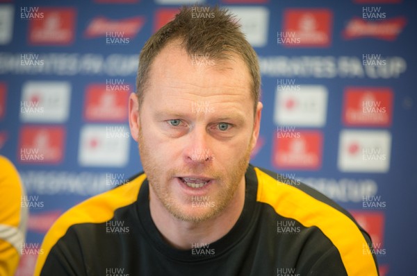 230119 - Newport County Press Conference - Newport County manager Michael Flynn during press conference ahead of the clubs FA Cup match against Middlesbrough