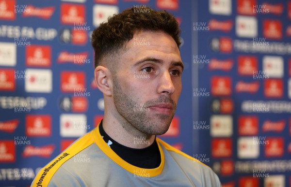 150219 - Newport County Press Conference ahead of their FA Cup match with Manchester City - Robbie Willmott talks to the press