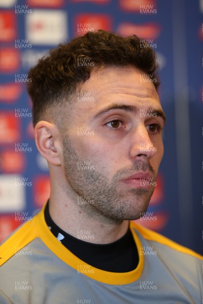 150219 - Newport County Press Conference ahead of their FA Cup match with Manchester City - Robbie Willmott talks to the press