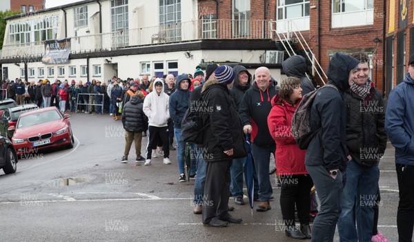 230118 - Newport County fans queue at the ticket office at Rodney Parade to get their match tickets for the FA Cup match between Newport County and Tottenham Hotspur on Saturday 27th January