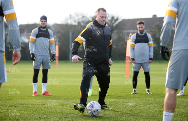 040119 - Newport County training prior to their 3rd Round FA Cup game with Leicester City - Newport County Manager Michael Flynn during training