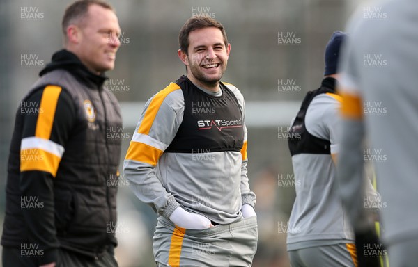 040119 - Newport County training prior to their 3rd Round FA Cup game with Leicester City - Matthew Dolan of Newport County during training