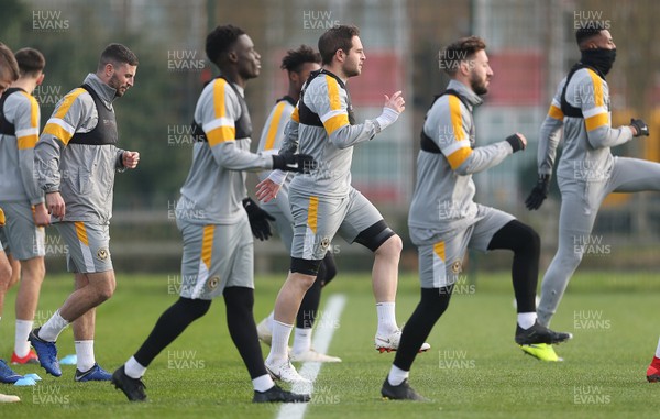 040119 - Newport County training prior to their 3rd Round FA Cup game with Leicester City - Matthew Dolan of Newport County during training