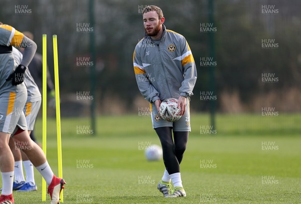 040119 - Newport County training prior to their 3rd Round FA Cup game with Leicester City - Mark O'Brien of Newport County during training