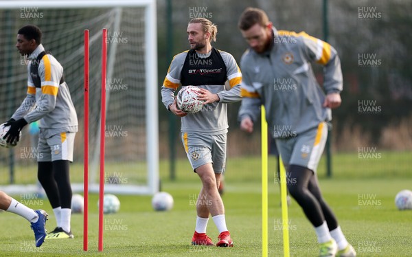 040119 - Newport County training prior to their 3rd Round FA Cup game with Leicester City - Fraser Franks of Newport County during training