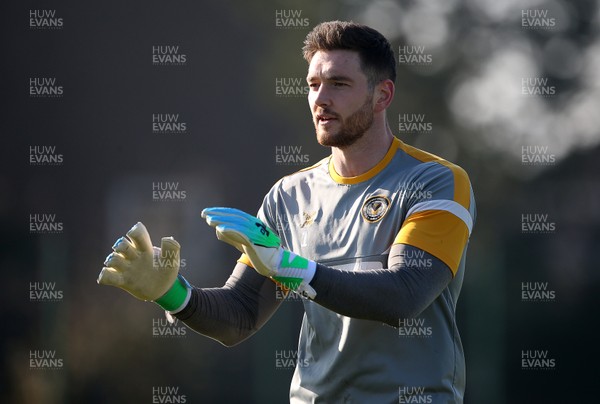 150219 - Newport County Training ahead of their FA Cup match with Manchester City - Joe Day of Newport County