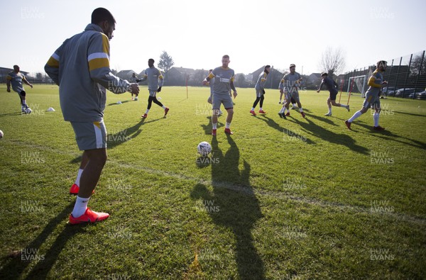 150219 - Newport County Training ahead of their FA Cup match with Manchester City - Newport during training