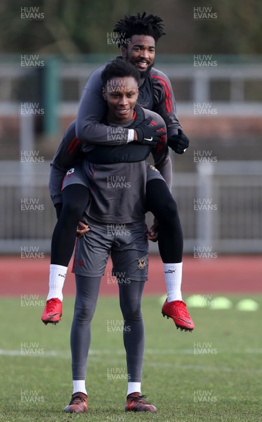 250118 - Newport County Training - Shawn McCoulsky and Marlon Jackson during training