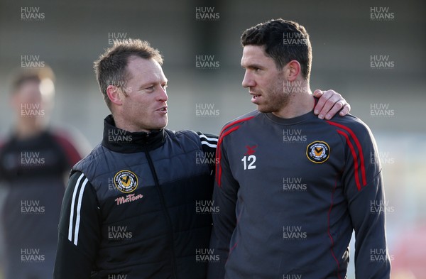 250118 - Newport County Training - Manager Michael Flynn and Ben Tozer during training