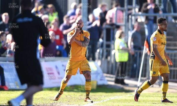 220417 - Newport County v Accrington Stanley - SkyBet League 2 - David Pipe of Newport County celebrates win