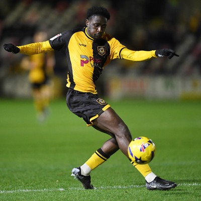 270126 - Newport County v Accrington Stanley - Sky Bet League 2 - Nathan Opoku of Newport County takes a shot