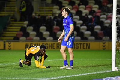 270126 - Newport County v Accrington Stanley - Sky Bet League 2 - Nathan Opoku of Newport County scores a goal
