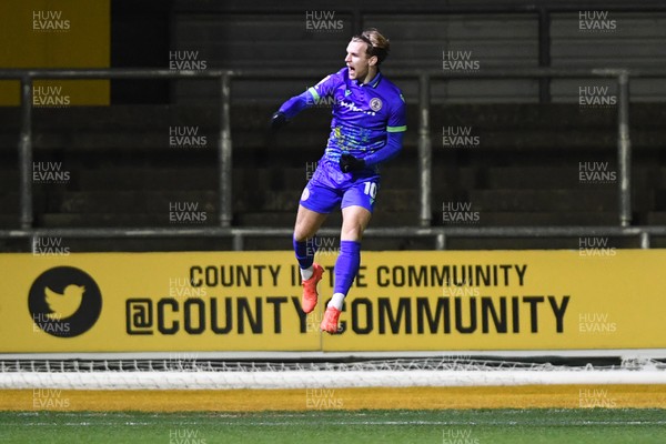 270126 - Newport County v Accrington Stanley - Sky Bet League 2 - Alex Henderson of Accrington celebrates scoring a goal