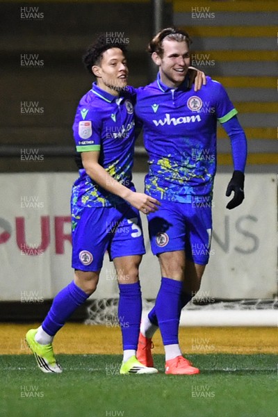 270126 - Newport County v Accrington Stanley - Sky Bet League 2 - Alex Henderson of Accrington celebrates scoring a goal with team mates