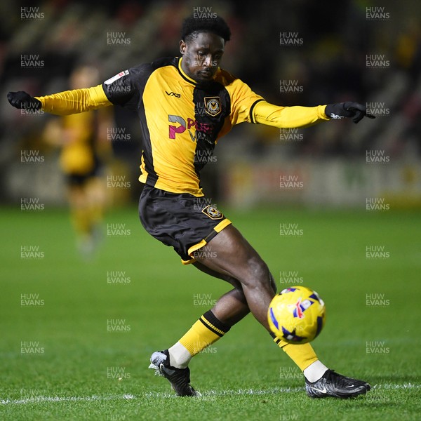 270126 - Newport County v Accrington Stanley - Sky Bet League 2 - Nathan Opoku of Newport County takes a shot