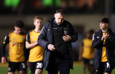 140323 - Newport County v AFC Wimbledon, EFL Sky Bet League 2 -Newport County manager Graham Coughlan at the end of the match