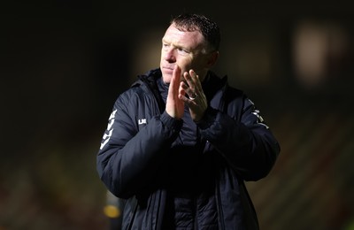 140323 - Newport County v AFC Wimbledon, EFL Sky Bet League 2 -Newport County manager Graham Coughlan at the end of the match