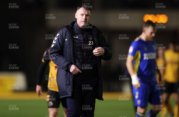 140323 - Newport County v AFC Wimbledon, EFL Sky Bet League 2 -Newport County manager Graham Coughlan at the end of the match