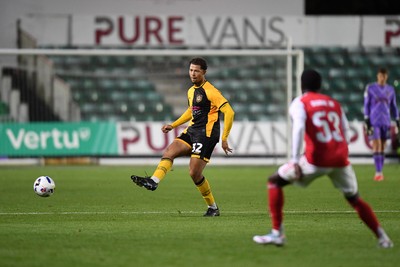 230925 - Newport County v Arsenal U21 - Vertu Trophy - Jaden Warner of Newport County