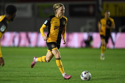 230925 - Newport County v Arsenal U21 - Vertu Trophy - Sam Braybrooke of Newport County