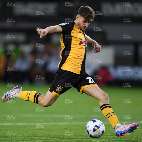 230925 - Newport County v Arsenal U21 - Vertu Trophy - Ben Lloyd of Newport County scores the first goal of the game
