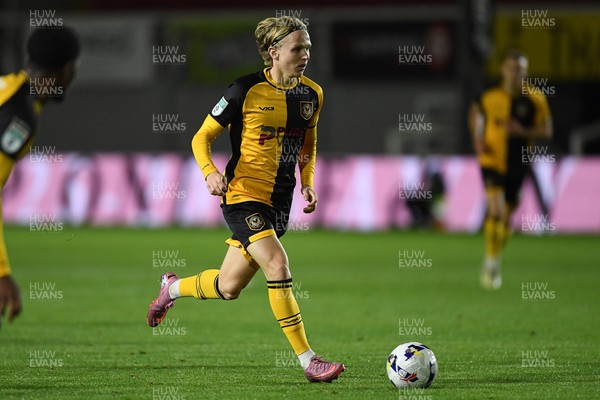 230925 - Newport County v Arsenal U21 - Vertu Trophy - Sam Braybrooke of Newport County