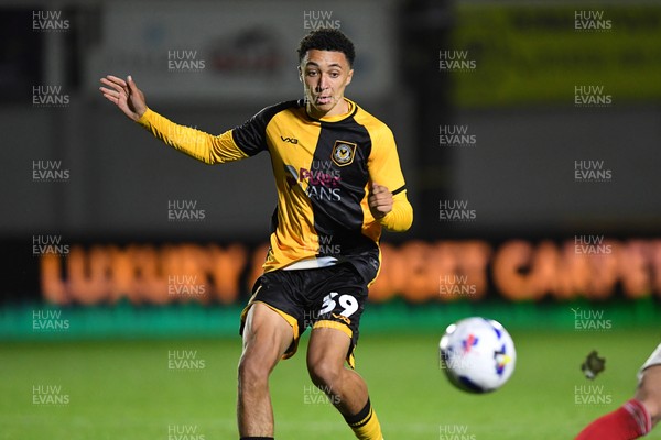 230925 - Newport County v Arsenal U21 - Vertu Trophy - Myles Mckenzie of Newport County