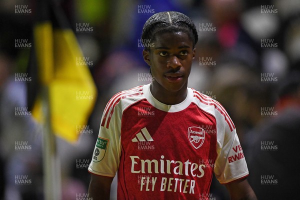 230925 - Newport County v Arsenal U21 - Vertu Trophy - Josh Nicols of Arsenal U21s