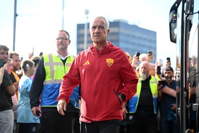 040826 - Newport County v AS Roma - Pre-Season Friendly - Gian Piero Gasperini, Roma Manager arrives at the stadium