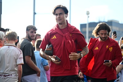 040826 - Newport County v AS Roma - Pre-Season Friendly - Paulo Dybala of Roma arrives at the stadium